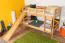 Etagenbett mit Rutsche 90 x 190 cm, Buche Massivholz Natur lackiert, umbaubar in zwei Einzelbetten, "Easy Premium Line" K25/n