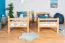 Etagenbett mit Rutsche 90 x 190 cm, Buche Massivholz Natur lackiert, umbaubar in zwei Einzelbetten, "Easy Premium Line" K25/n