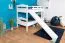 Weißes Etagenbett / Kinderbett / Stockbett mit Rutsche, 80 x 190 cm, Buche Massivholz Weiß lackiert, teilbar in zwei Einzelbetten, "Easy Premium Line" K25/n