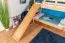Etagenbett / Kinderbett / Stockbett mit Rutsche 80 x 190 cm, Buche Massivholz Natur lackiert, teilbar in zwei Einzelbetten, "Easy Premium Line" K26/n