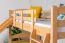 Stockbett mit Rutsche 80 x 200 cm, Buche Massivholz Natur lackiert, umbaubar in zwei Einzelbetten, "Easy Premium Line" K26/n