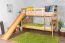 Stockbett mit Rutsche 80 x 200 cm, Buche Massivholz Natur lackiert, umbaubar in zwei Einzelbetten, "Easy Premium Line" K26/n