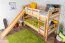 Stockbett mit Rutsche 80 x 200 cm, Buche Massivholz Natur lackiert, umbaubar in zwei Einzelbetten, "Easy Premium Line" K26/n