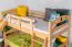 Stockbett mit Rutsche 80 x 200 cm, Buche Massivholz Natur lackiert, umbaubar in zwei Einzelbetten, "Easy Premium Line" K26/n