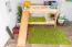 Stockbett mit Rutsche 80 x 200 cm, Buche Massivholz Natur lackiert, umbaubar in zwei Einzelbetten, "Easy Premium Line" K26/n