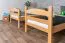 Stockbett mit Rutsche 80 x 200 cm, Buche Massivholz Natur lackiert, umbaubar in zwei Einzelbetten, "Easy Premium Line" K26/n