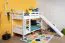 Weißes Etagenbett / Kinderbett / Stockbett mit Rutsche, 80 x 190 cm, Buche Massivholz Weiß lackiert, teilbar in zwei Einzelbetten, "Easy Premium Line" K26/n