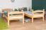 Etagenbett Stockbett mit Rutsche 80 x 190 cm, Buche Massivholz Natur lackiert, teilbar in zwei Einzelbetten, "Easy Premium Line" K29/n