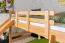 Großes Stockbett mit Rutsche 120 x 200 cm, Buche Massivholz Natur lackiert, teilbar in zwei Einzelbetten, "Easy Premium Line" K32/n