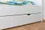 Einzelbett / Gästebett "Easy Premium Line" K7 inkl. 2 Schubladen und 1 Abdeckblende, 140 x 200 cm Buche Vollholz massiv weiß lackiert