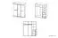 Drehtürenschrank / Kleiderschrank Knoxville 27, Farbe: Kiefer Weiß / Grau - Abmessungen: 202 x 162 x 65 cm (H x B x T), mit 3 Türen, 3 Schubladen und 5 Fächern