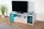 Jugendzimmer - TV-Unterschrank Aalst 24, Farbe: Eiche / Weiß / Blau - Abmessungen: 40 x 120 x 50 cm (H x B x T)