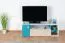 Jugendzimmer - TV-Unterschrank Aalst 24, Farbe: Eiche / Weiß / Blau - Abmessungen: 40 x 120 x 50 cm (H x B x T)