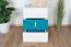 Jugendzimmer - Schrank Aalst 21, Farbe: Eiche / Weiß / Blau - Abmessungen: 160 x 45 x 40 cm (H x B x T)