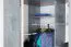 Jugendzimmer Drehtürenschrank / Eckschrank Lede 02, Farbe: Grau / Eiche / Weiß - Abmessungen: 190 x 90 x 90 cm (H x B x T)