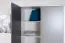 Jugendzimmer - Drehtürenschrank / Kleiderschrank Syrina 05, Farbe: Weiß / Grau / Blau - Abmessungen: 202 x 153 x 55 cm (H x B x T)