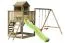 Spielturm S4A inkl. Wellenrutsche, Doppelschaukel-Anbau, Balkon, Sandkasten, Kletterwand und Holzleiter - Abmessungen: 450 x 330 cm (B x T)