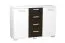 Kommode Tandil 21, Farbe: Weiß / Wenge - 87 x 120 x 41 cm (H x B x T)