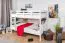Weißes Stockbett 120 x 190 cm | Massivholz: Buche | umbaubar in zwei Einzelbetten | inkl. Rollroste Abbildung
