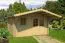Holz-Gartenhaus 5,3 x 4,26 Meter (inkl. Dach) | 2 Fenster | 70 mm Blockbohlen |natur unbehandelt | Satteldach | inkl. Fußboden | aus nordischer Fichte Abbildung