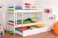 Massivholz Stockbett inkl. Rollbett/Ausziehbett für Kinder und Jugendliche | Matratzenmaß: 90 x 200 cm | Weiß Lackiert | umbaubar in 2 Einzelbetten | mit Rollbett | inkl. Rollroste Abbildung