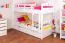 Massivholz Etagenbett inkl. Stauraum für Kinder und Jugendliche | inkl. 2 Schubladen | Matratzenmaß: 90 x 200 cm | Weiß Lackiert | umbaubar in 2 Einzelbetten | Premium-Qualität | inkl. Rollroste Abbildung