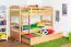 Massivholz Etagenbett inkl. Rollbett/Ausziehbett für Kinder und Jugendliche | Matratzenmaß: 90 x 200 cm | Natur Lackiert | umbaubar in 2 Einzelbetten | mit Rollbett | inkl. Rollroste Abbildung
