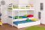 Massivholz Stockbett inkl. Rollbett/Ausziehbett/Stauraum für Kinder und Jugendliche | Matratzenmaß: 90 x 200 cm | Weiß Lackiert | umbaubar in 2 Einzelbetten | mit Rollbett | inkl. Rollroste Abbildung