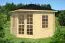 Holz-Gartenhaus 3,2 x 3,2 Meter (inkl. Dach) | 2 Fenster | 40 mm Blockbohlen |natur unbehandelt | Zeltdach | inkl. Fußboden | aus nordischer Fichte Abbildung