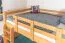 Massivholz Etagenbett für Kinder und Jugendliche | Matratzenmaß: 140 x 200 cm | Natur Lackiert | umbaubar in 2 Einzelbetten | Premium-Qualität | inkl. Rollroste Abbildung