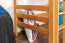 Hochbett 90 x 190 cm | Massivholz: Buche | Natur Lackiert | umbaubar in Einzelbett | Premium-Qualität | inkl. Rollrost Abbildung