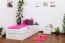 Bettrahmen für Kinder / Kinderbett 90 x 200 cm | Massivholz: Buche | Weiß Lackiert | inkl. 2. Liegeplatz 90 x 190 cm ausziehbar (Rollbett) und 2 Rollrost | besonders hohe Qualität Abbildung