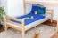 Doppelstockbett L-Form 90 x 200 cm | Buche massiv | natur lackiert | mit Regal | inkl. Rollrost | umbaubar in Einzelbetten Abbildung