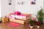 Kinderbett 90 x 200 cm | Massivholz: Buche | Natur Lackiert | inkl. 2. Liegeplatz 90 x 190 cm ausziehbar und 2 Rollrost Abbildung