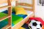 Massivholz Etagenbett inkl. Rollbett/Ausziehbett für Kinder und Jugendliche | Matratzenmaß: 90 x 200 cm | Natur Lackiert | umbaubar in 2 Einzelbetten | mit Rollbett | inkl. Rollroste Abbildung