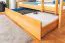 Massivholz Etagenbett inkl. Ausziehbett für Kinder und Jugendliche | Matratzenmaß: 90 x 200 cm | Natur Lackiert | umbaubar in 2 Einzelbetten | mit Rollbett | inkl. Rollroste Abbildung