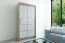 120 cm breiter Kleiderschrank mit 5 Fächern und 2 Türen | Farbe: Sonoma Eiche / Weiß Abbildung