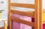 Hochbett 90 x 200 cm | umbaubar in Einzelbett | Massivholz: Buche | Natur Lackiert | inkl. Rollrost Abbildung