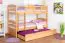Massivholz Etagenbett inkl. Rollbett/Ausziehbett für Kinder und Jugendliche | Matratzenmaß: 90 x 200 cm | Natur Lackiert | umbaubar in 2 Einzelbetten | mit Rollbett | inkl. Rollroste Abbildung
