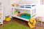Etagenbett 90 x 200 cm | Massivholz: Buche | Weiß Lackiert | umbaubar in zwei Einzelbetten | Premium-Qualität | inkl. Rollroste Abbildung