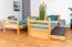 Massivholz Etagenbett inkl. Ausziehbett für Kinder und Jugendliche | Matratzenmaß: 90 x 200 cm | Natur Lackiert | umbaubar in 2 Einzelbetten | mit Rollbett | inkl. Rollroste Abbildung
