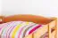 Hochbett 90 x 200 cm | umbaubar in Einzelbett | Massivholz: Buche | Natur Lackiert | inkl. Rollrost Abbildung