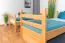Massivholz Etagenbett inkl. Ausziehbett für Kinder und Jugendliche | Matratzenmaß: 90 x 200 cm | Natur Lackiert | umbaubar in 2 Einzelbetten | mit Rollbett | inkl. Rollroste Abbildung