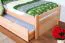 Bettrahmen für Kinder / Kinderbett 90 x 200 cm | Massivholz: Buche | Natur Lackiert | inkl. 2. Liegeplatz 90 x 190 cm ausziehbar und 2 Rollrost | besonders hohe Qualität Abbildung