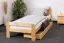 Kinderbett 90 x 200 cm | Massivholz: Kiefer | Natur Lackiert | inkl. Rollrost Abbildung