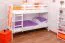 Stockbett 90 x 200 cm | Massivholz: Buche | Weiß Lackiert | umbaubar in zwei Einzelbetten | Premium-Qualität | inkl. Rollroste Abbildung