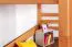Hochbett 90 x 200 cm | umbaubar in Einzelbett | Massivholz: Buche | Natur Lackiert | inkl. Rollrost Abbildung
