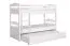 Massivholz Stockbett inkl. Rollbett/Ausziehbett für Kinder und Jugendliche | Matratzenmaß: 90 x 200 cm | Weiß Lackiert | umbaubar in 2 Einzelbetten | mit Rollbett | inkl. Rollroste Abbildung