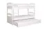 Massivholz Stockbett inkl. Rollbett/Ausziehbett für Kinder und Jugendliche | Matratzenmaß: 90 x 200 cm | Weiß Lackiert | umbaubar in 2 Einzelbetten | mit Rollbett | inkl. Rollroste Abbildung