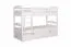 Massivholz Stockbett inkl. Rollbett/Ausziehbett für Kinder und Jugendliche | Matratzenmaß: 90 x 200 cm | Weiß Lackiert | umbaubar in 2 Einzelbetten | mit Rollbett | inkl. Rollroste Abbildung